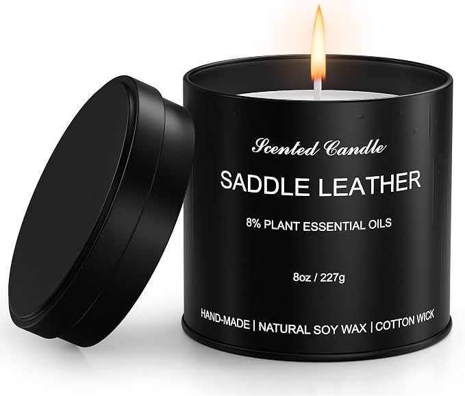 Scented Candle for Men - 8oz Masculine Scented Candle, Strong Scented Soy Wax Candles for Home, 40H Long Lasting Essential Oil Aromatherapy Candle, Natural Soy Candles Gift for Dad, Husband, Boyfriend