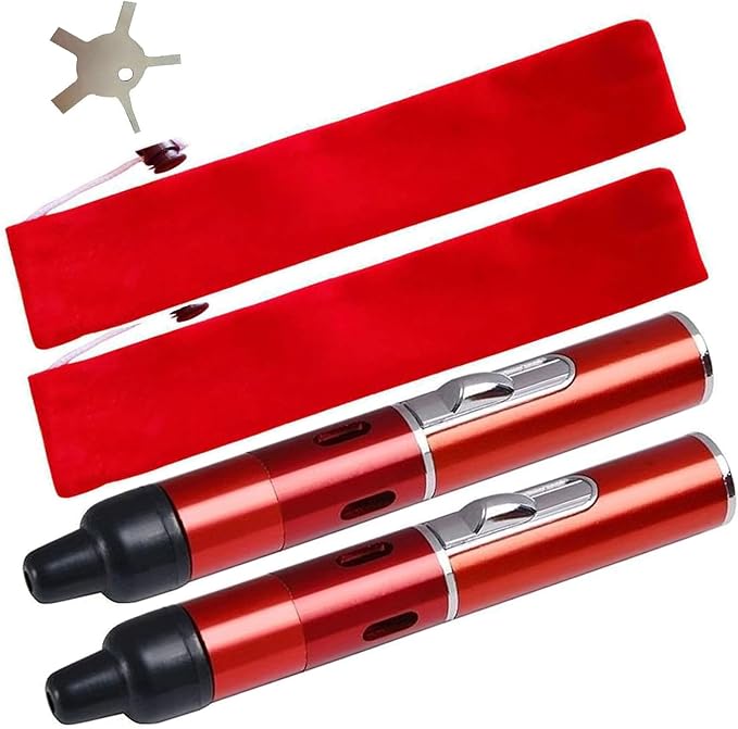 Torch Lighter,Handheld Multifunctional All-in-One Tube Built-in Detachable Windproof Lighter,Outdoor,Indoor,Camping,Candle,Birthday,Red(2PCS)