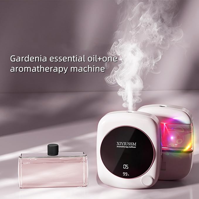Waterless Essential Oil Diffuser for Home Office Travel Ultrasonic Aromatherapy Small Cordless Diffuser with 7 Mist Modes for Bedroom Bathroom Hotel Car Portable Air Freshener & Scent Machine
