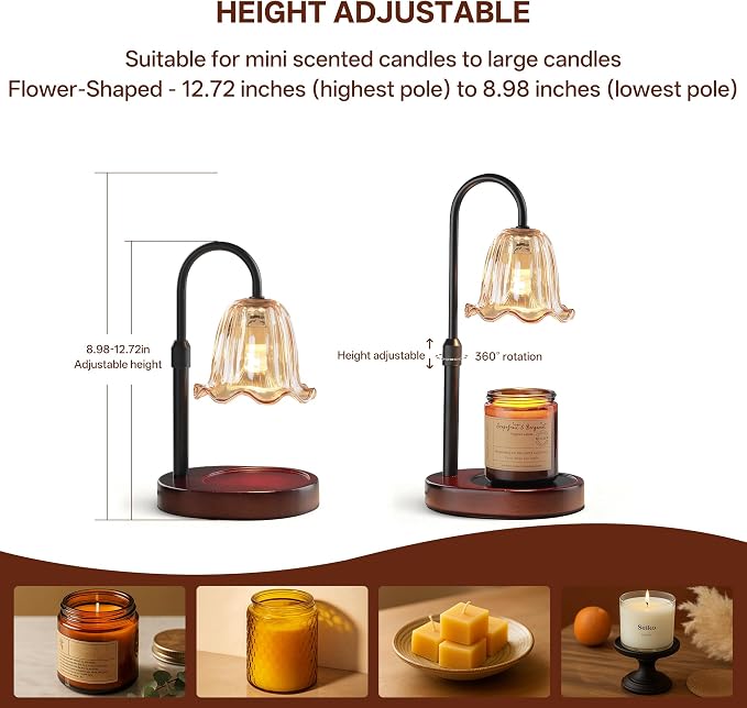 Homelist Dimmable Candle Wax Warmer, Candle Warmer Lamp with Timer for New Home, Mondern Warmers Flower Lamp, House Warming Gifts for Sister, Women, Mom, Girlfriend, Couple