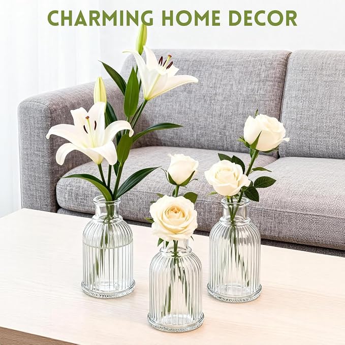 Glass Diffuser Bottles 3.8 High 100ml 3.4 Fl Oz Round Aroma Bottles Diffusers Vase Fragrance Accessories Use for DIY Replacement Reed Diffuser Sets Craft Projects Wedding Party