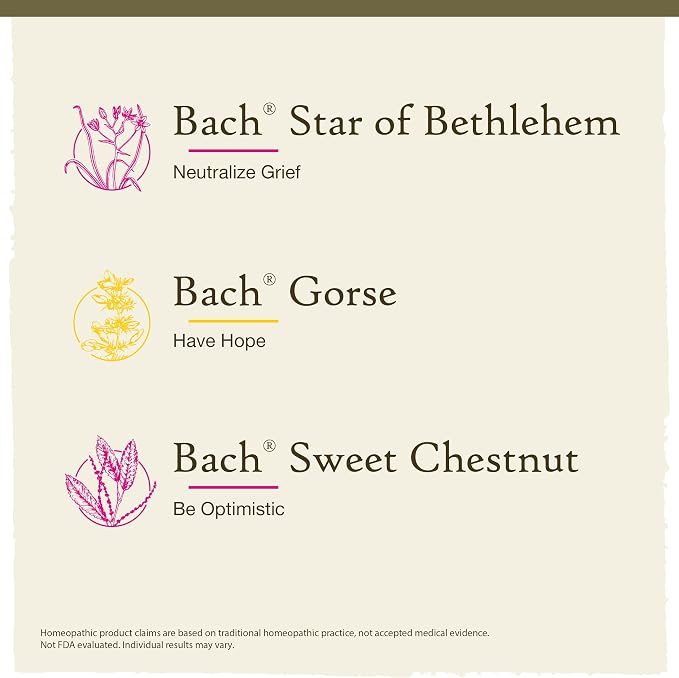 Bach Original Flower Remedies, Hope and Joy Kit, For Comfort and Optimism, Natural Homeopathic Flower Essence, Holistic Wellness, Vegan, 3 x 20mL Droppers