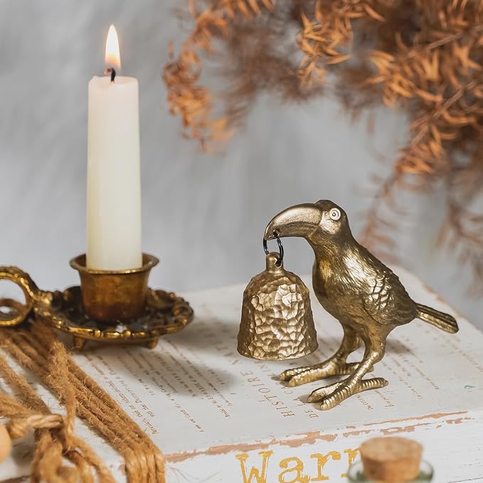 NIKKY HOME Gold Candle Snuffer, Vintage Bird Decor Candle Extinguisher, Decorative Metal Wick Flame Snuffer Candle Accessory