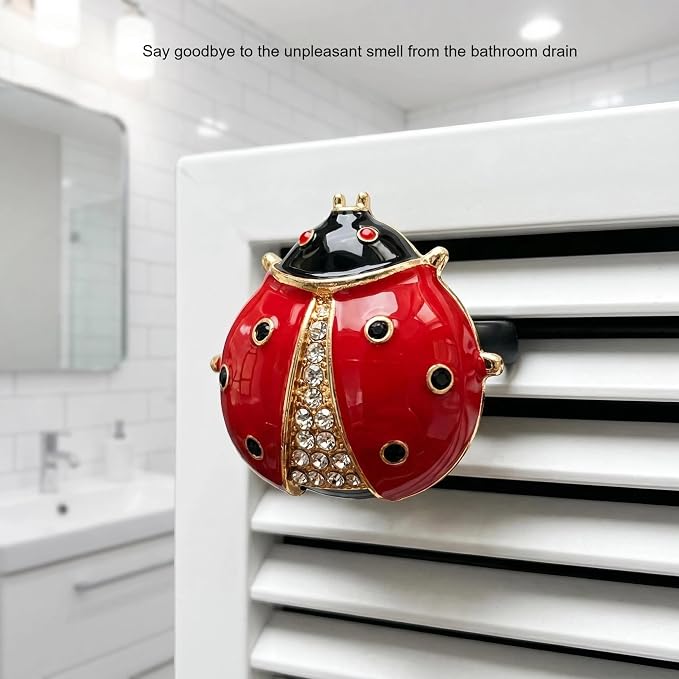 Ladybug Car Air Freshener Clip, Rhinestone Vent Decor | DIY drift car air freshener with bling ladybug. Car accessories for vent, refillable car fresheners for women.