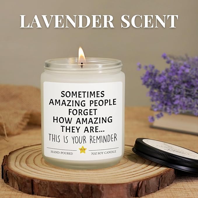 Thank You Gifts, Inspirational Gift for Women Men, Relaxing Stress Relief, You are Amazing Awesome Candle, Birthday Encouragement Appreciation Graduation Present for Friend Sister, Teacher Gifts