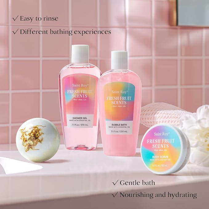 Mothers Day Spa kit Gift for Her, Christmas Gifts for Women - Unique Gift Set for Teen Girls Tote Bag for Women, 13pcs Fresh Gift Baskets for Girls, Birthday Gifts for Daughter, Girlfriend, spa kit