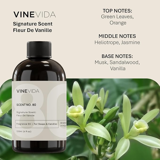 VINEVIDA [4oz] Scent No.80 Fragrance Oil for Candle & Soap Making - Natural Candle Scents Made in USA