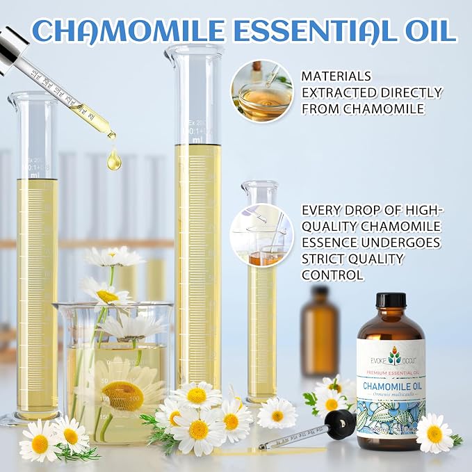 EVOKE OCCU Chamomile Essential Oil for Skin Hair Diffuser Candle Soap Making - 4 FL Oz