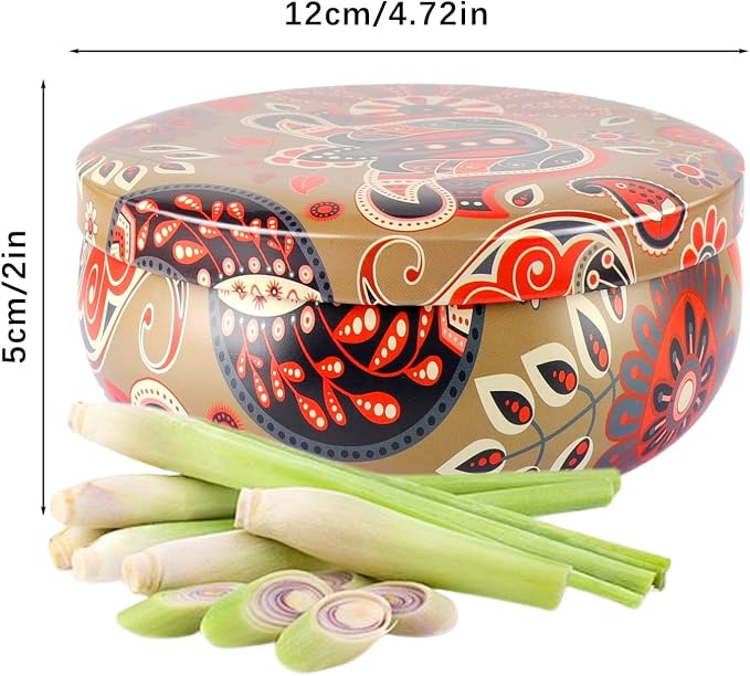 Set of 4 Large 13.5 oz Scented Citronella Candles Outdoor, Natural Soy Wax Floral Tin Candles with Cotton Wicks, Smokeless & Dripless for Patio Garden Camping, Summer Housewarming Gift