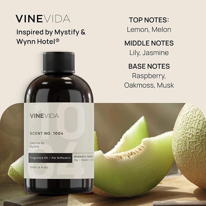 VINEVIDA (4oz) Hotel Fragrance Diffuser Oil - Hotel Scents Diffusers for Home - Cold Air Diffuser Oil - Hotel Scent Essential Oil - Scent No.1004 Inspired by Wynn Hotel