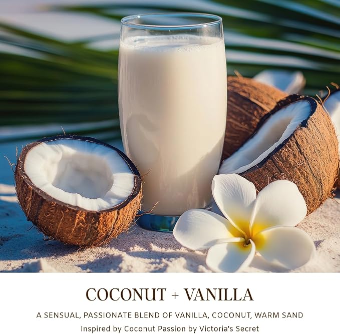 Coconut Vanilla Scented Candle– 7oz Soy Wax | Coconut and Vanilla Cozy Sensual Aroma | Long Lasting Highly Scented Candle for Women | Warm Gourmand Fragrance | Gift for Her, Bedroom or Bath