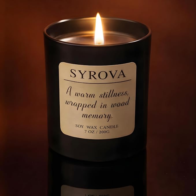 Vanilla & Cedarwood Candle, Luxury Scented Soy Candle 7oz, Cozy Sweet Fragrance for Home, Long Lasting Aromatherapy Candle, Gift for Women, Modern Jar Candle