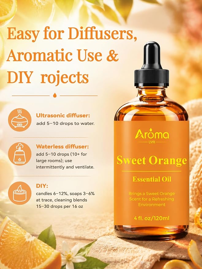 Sweet Orange Scent for Diffusers & Home Fragrance. Bright, Juicy, and Refreshing with a Balanced Uplifting Feel