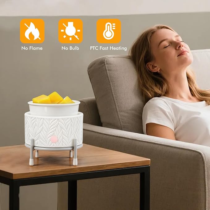 EQUSUPRO Wax Melt Warmer for Scented Wax Melts- Electric 4 in-1 Ceramic Candle Wax Warmer Burner Fragrance Wax Melter for Home Office Bedroom Living Room Decor & Gifts for Women
