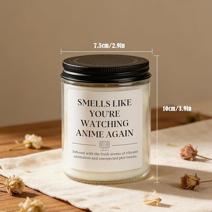 Anime Gifts for Men & Women - Funny Weeb Candle - Best Anime Lover Gifts for Teen Boys, Girls & Otaku - Cool Anime’s Gift for Husband, Boyfriend or Birthdays, Soy Wax Lavender Scented Candle