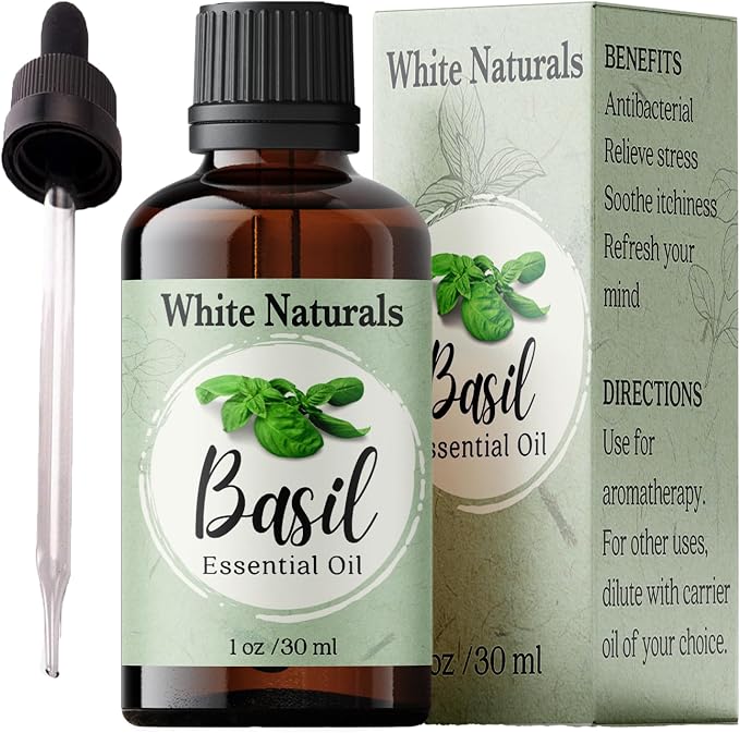 Basil Essential Oil,100% Pure & Natura, Therapeutic Grade Basil Oil for Aromatherapy, Great for Skin, Massage, Diffuser Candle & Soap Making, Plant Therapy 1 oz Bottle with Dropper