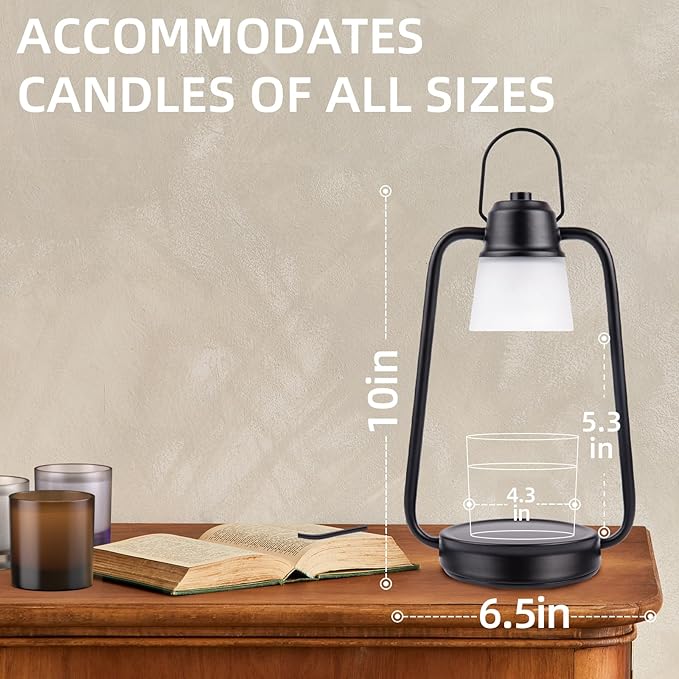 Candle Warmer Lamp with Timer Dimmer - Birthday Gifts for Women, Electric Wax Melt Warmer Lamp for Jar Candles, Vintage Candle Lamp Warmer with 2 Bulbs, House Warming Gifts New Home Decor
