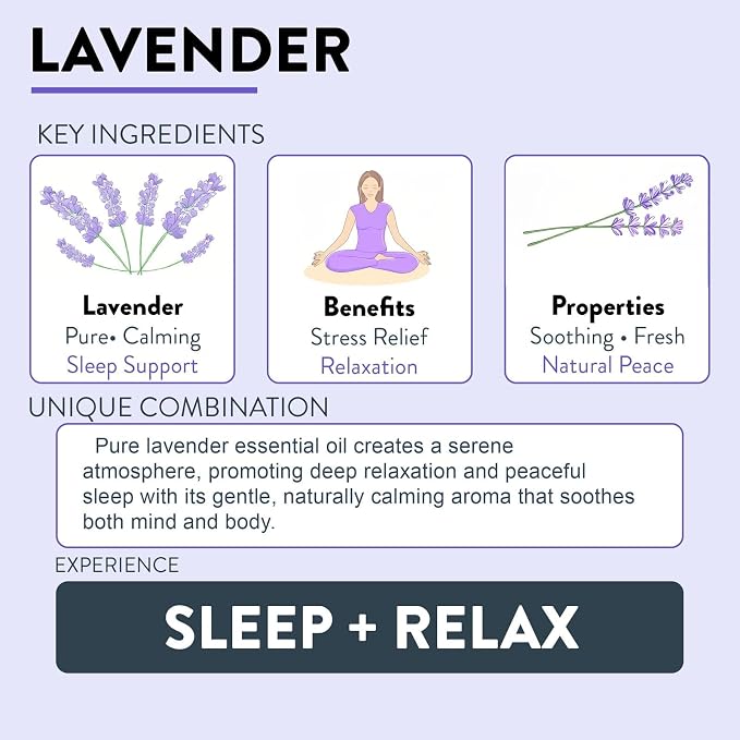 Lavender Candles for Calming & Stress Relief, Hand Poured in Small Batches, 8oz Crackling Wood Wick Candle, 40+ Hours, 100% Soy Wax with Essential Oils, Sleep Aid Gift