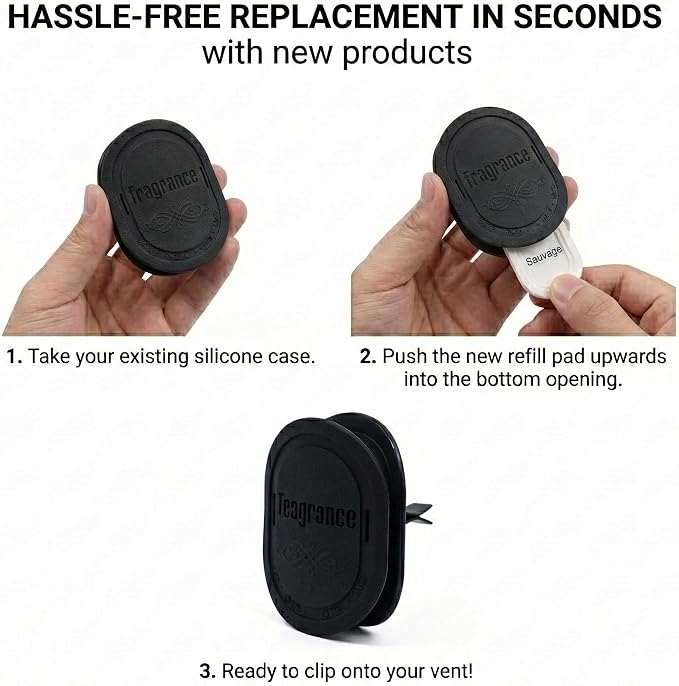 Strong Scent Car Air Freshener, Car Diffuser, Made from Natural Essential Oils, Slow Emission & Long Lasting, Refresh & Air Purifying, Non-toxic, Replaceable, SDS/SGS Certified, 1 Pack