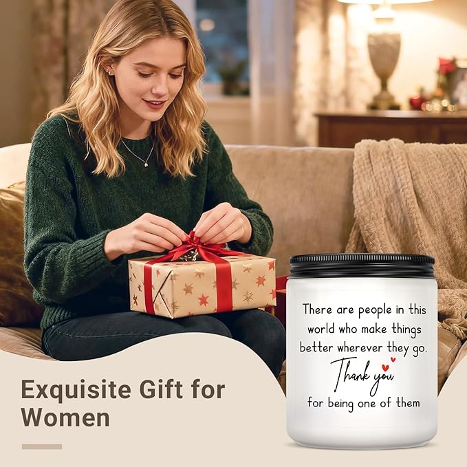 KLL Thank You Gifts for Women - Inspirational Birthday Gift for Women, Thank You Appreciation Gifts for Coworkers Friend Teachers Nurses Boss Employees - Lavender Scented Candle