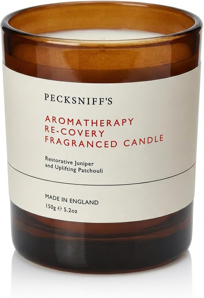 Pecksniff's Aromatherapy Re-Covery Candle - Uplifting Patchouli & Juniper Scent, 150g - Perfect for Relaxation & Well-Being