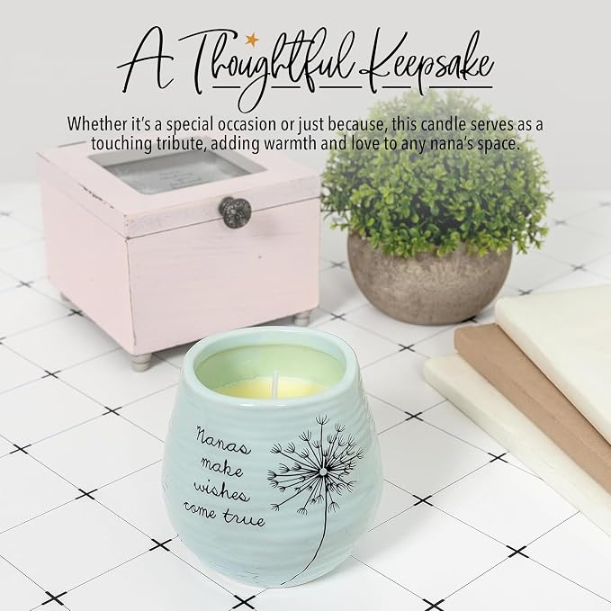 Pavilion Gift Company - Dandelion Wishes 77148 Ceramic Candles Nanas Make Wishes Come True Ceramic Soy Candle