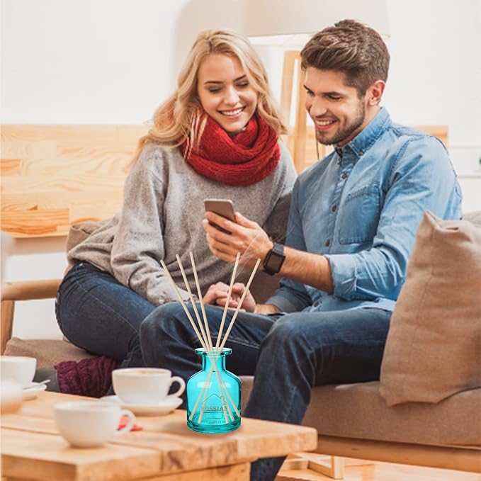 HOSSIAN 50PCS Reed Diffuser Sticks - Reed diffusers-Reed Sticks -Diffuser Glass Bottles-Diffuser Refills- Natural Rattan Wood Replacement for Aroma Fragrance (7.5"*3.5mm Primary Color)