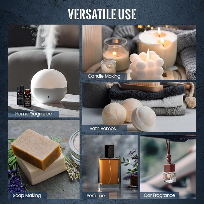Luxury Men Essential Oils Set for Diffuser for Home, Fathers Day Gift for Men, Dad, Boyfriend, Masculine Fragrance Oils for Candle & Soap Making, Confident Aromatherapy Oils Kit, CEO Scented Oil
