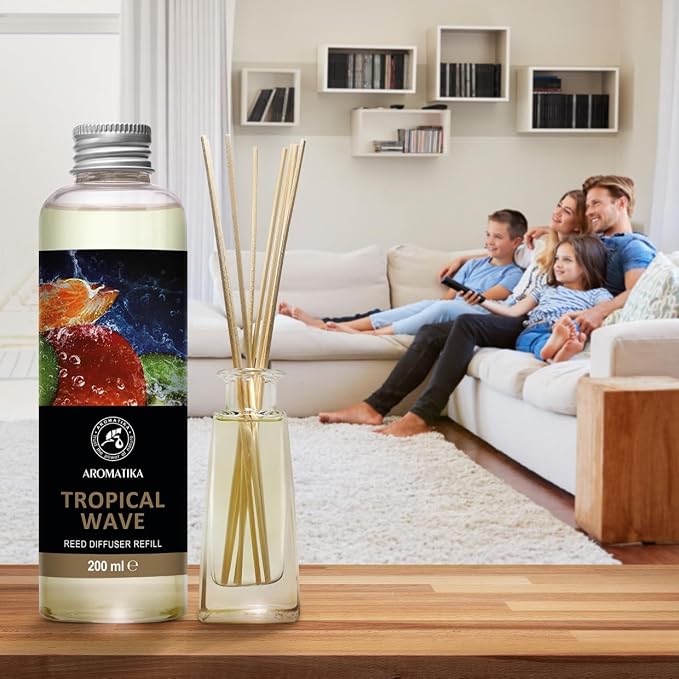 Tropical Wave Refill Reed Diffuser 6.8 Fl Oz - Room Diffuser Refill - Home Fragrance - Room Freshener - Fresh and Long Lasting Fragrance