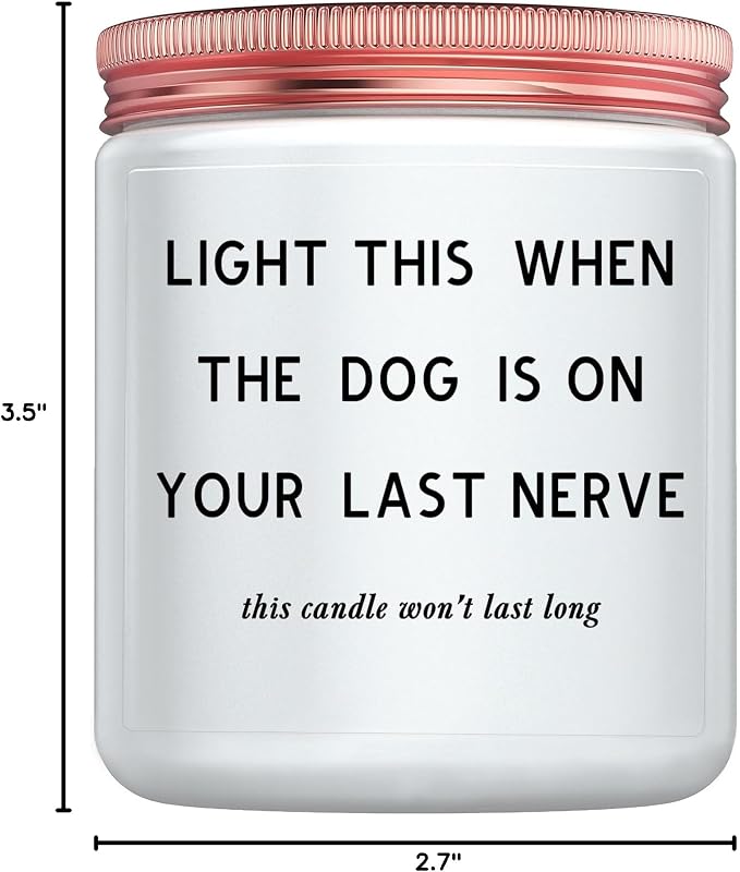 Funny Dog Mom Gifts for Women - Birthday Christmas Anniversary Mothers Day Gifts for Best Friend Girlfriend Sisters Coworker Dog Lovers - House Warming Gift Basket Idea Lavender Candle Present