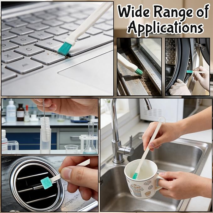 11 Pcs Humidifier Cleaner Brush Set, Small Cleaning Brushes for Tight Spaces, Crevice Cleaning Brushes Tool Mini Bottle Brush for Travel Humidifiers, Keyboards, Tiles, Bottles, Cup and Toasters