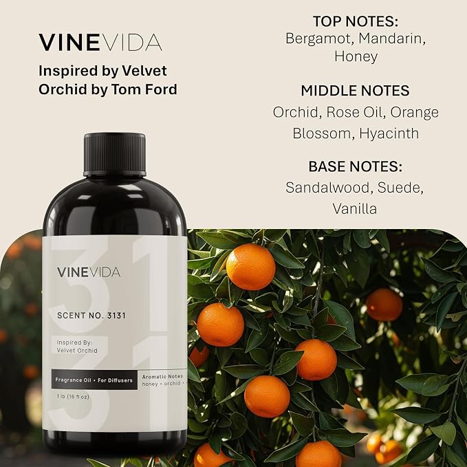 VINEVIDA [16 Oz] Inspired by: Velvet Orchid; Diffuser Oil Refill | Premium Scent Diffuser Oil for Home | Non-Toxic Fragrance