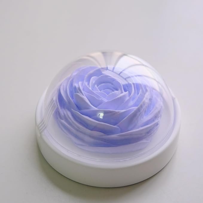 Essential Oil Passive Flower Diffuser -Non-Electric Peony Flower Porcelain Aromatherapy Diffusers for Small Mini Room, Desk Decorative, Bathroom (Purple, Rose)