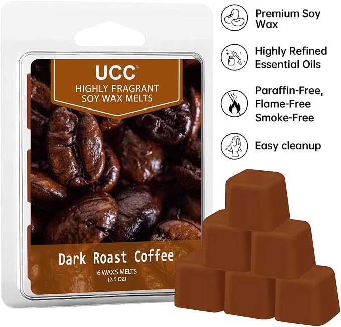 UCC Plant Based All Natural Wax Melts, Strong Fragrance, Long Lasting Premium Soy Scented Melts Cubes, Wax Melts Tarts, Colored Wax Melt - 4 Pack