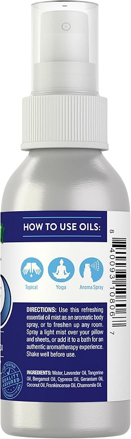 Nature's Truth Good Nite Essential Oil Mist | 2.4 fl oz | Calming Blend | for Topical Use, Yoga, & Aroma Spray