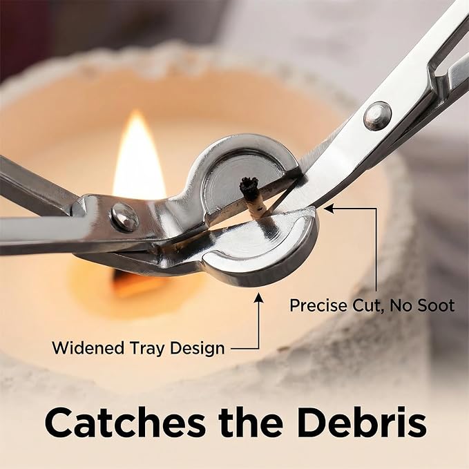 Candle Snuffer, Candlesnuffers Wick Snuffer Candle Accessory, Stainless Steel Wick Flame Extinguisher for Putting Out Candle Flame Safely (Silver Candle Wick Trimmer)