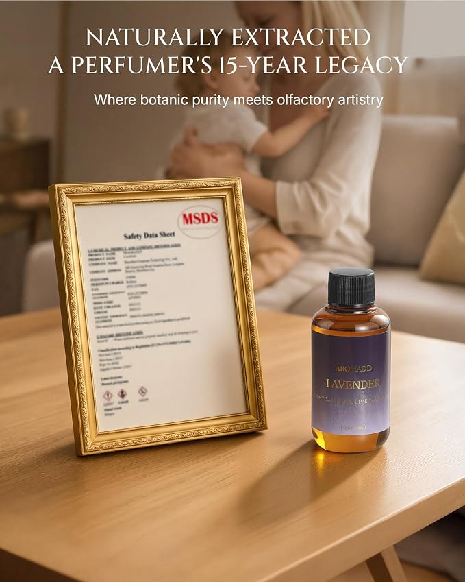 Aromadd Lavender Diffuser Oil Inspired by Classic Botanical Gardens, Premium Fragrance Oils for Waterless Diffuser, Classic Botanical Lavender Scent, Long-Lasting Home Fragrance - 3.38 fl oz (100 mL)