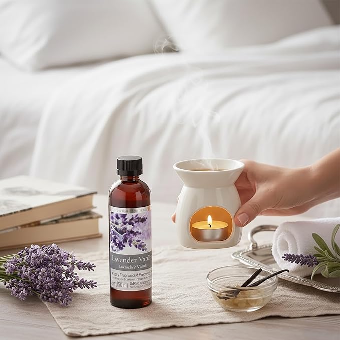 Hosley Set of 2 Lavender Vanilla Fragrance Warming Oils 5 Ounce Ideal Gift for Weddings Spa Reiki Meditation Bathroom Settings P1