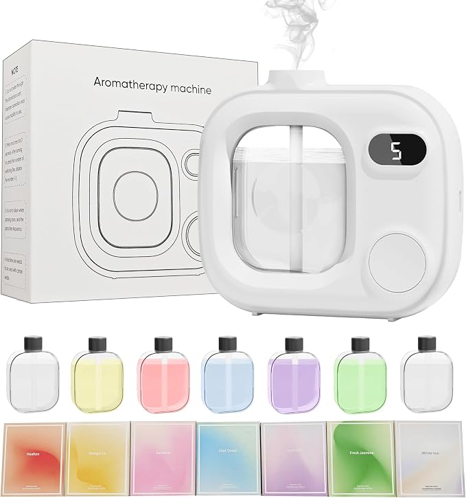 Waterless Essential Oil Aromatherapy Diffuser Mini Led Smart Aroma 360 Small Difusor Cordless for Home Large Rooms Scent Bathroom Hotel Collection Office Car Fragrance Air Scent Humidifier