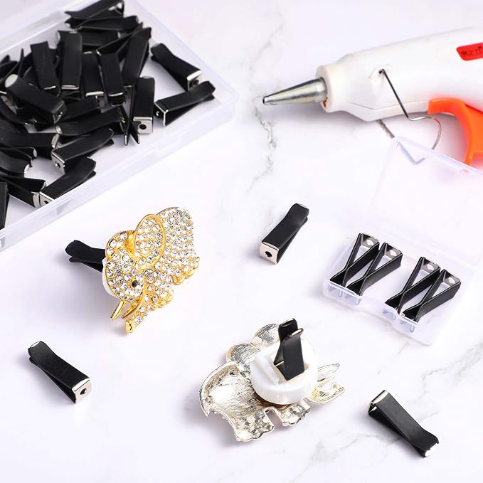 Frienda 60 Pcs Car Vent Clips for Freshies Bulk Square Head Air Conditioner Clips with 2 Storage Boxes, Durable Auto Air Outlet Perfume Holders for Car Decoration Accessories