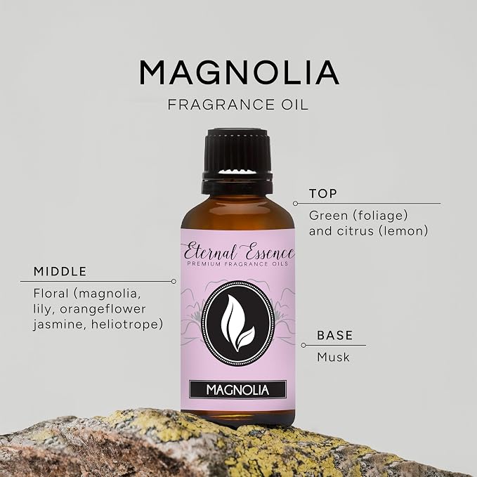 Eternal Essence Oils Magnolia 30ml Premium Fragrance Oil - for Candle, Soap Making, Aromatherapy, Diffusers, Home Care, & Humidifiers