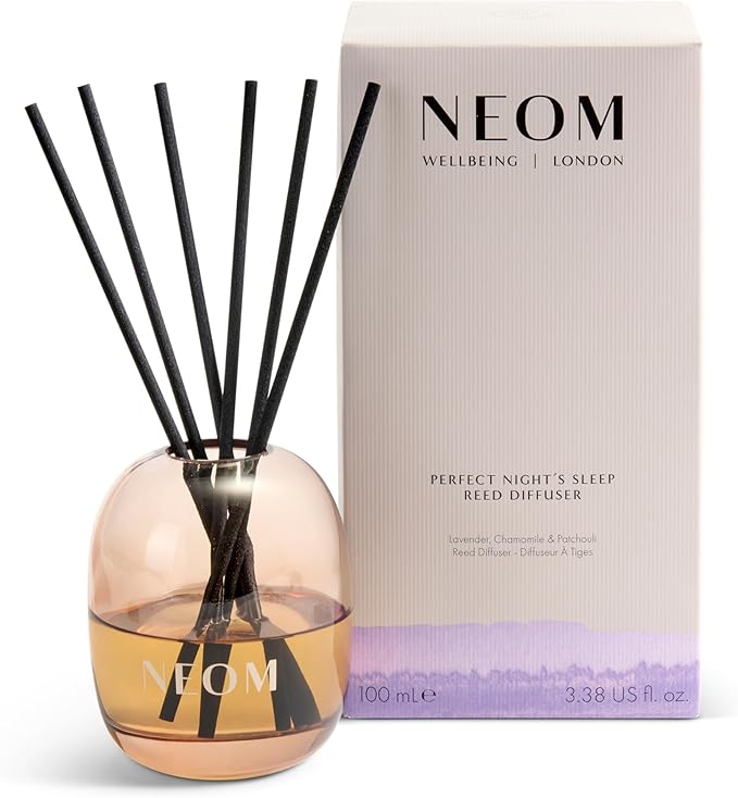 NEOM Perfect Night's Sleep Reed Diffuser, 100ml I Lavender, Chamomile and Patchouli I 100% Natural Fragrances I Lasts 12 Weeks I Refillable and Reusable