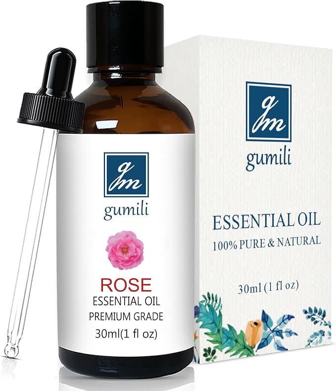 GM Gumili Rose Essential Oil for Face, Hair, Body, Skin, Aromatherapy, Essential Oils Diffuser, DIY Blends - 1 Oz