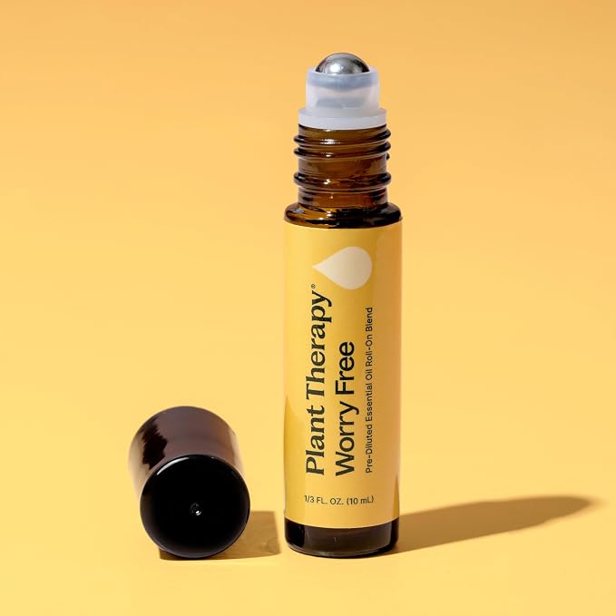 Plant Therapy Worry Free Essential Oil Blend Pre-Diluted Roll-On 10 mL (1/3 oz) 100% Pure, Natural Aromatherapy