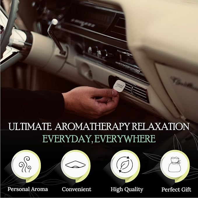 AROMA STICKERS® Original Blend Energize - 100% Natural Essential Oil Scented - Diffuser Sticker - Aromatherapy Stickers for Personal Space - Towels, Face Mask & Pillow - (Pack of 1, 12 Stickers)