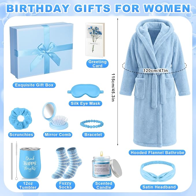 11 Pcs Birthday Gift for Women Mother Gifts Set Spa Gift Baskets for Women Get Well Care Package for Mom Her Wife Friend