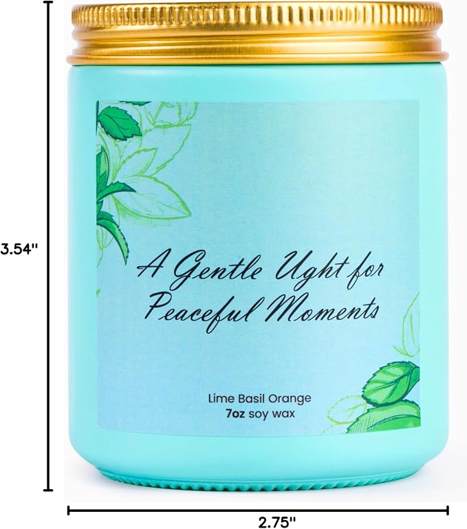 Lime Basil Orange Soy Candle 7oz – Relaxing Aromatherapy | Citrus herbal blend · Clean burn · Long-lasting scent · Uplifting mood · Stress relief · Fresh home feel · Gift ready