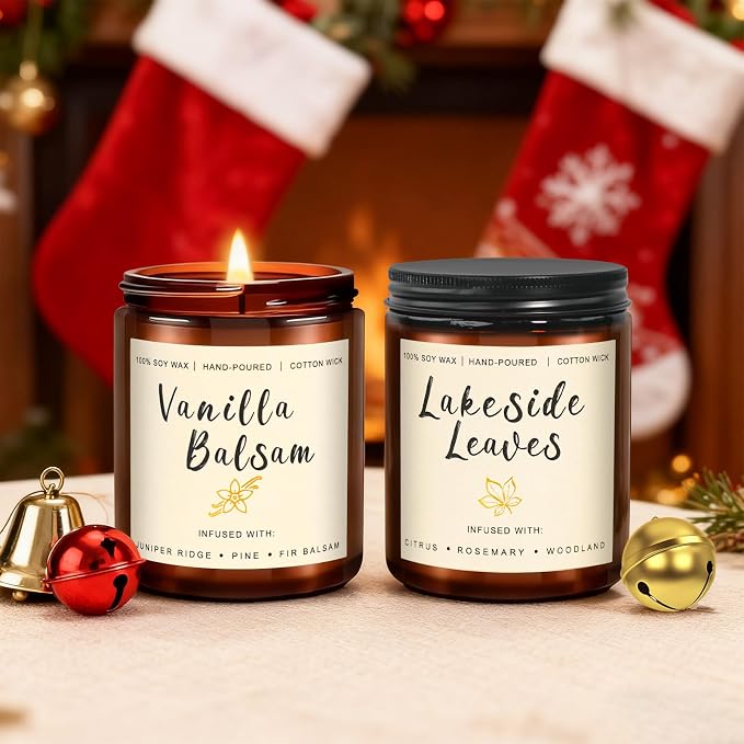 Candles for Home Scented, 6 x 3.5 oz Soy Wax & 150 Hours Long Lasting Fall Candles, Gifts for Women Birthday Thanksgiving Day Merry Christmas