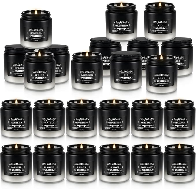 YOROXRG 24 Pack Scented Candles with Added Natural Essential Oils, 3.5oz, Suitable for Various Festivals, Parties, Yoga, and Home Scened