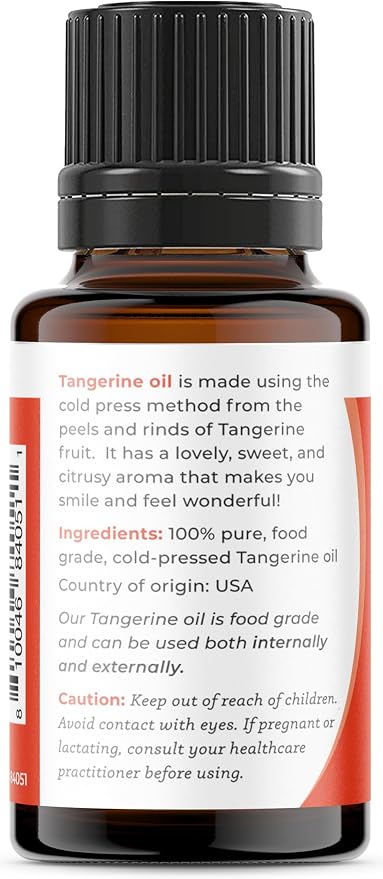 Viva Doria Tangerine Essential Oil, 100% Pure, Natural Essential Oil, Undiluted, for Aromatherapy | Food Grade, 15 mL (0.5 Fluid Ounce)